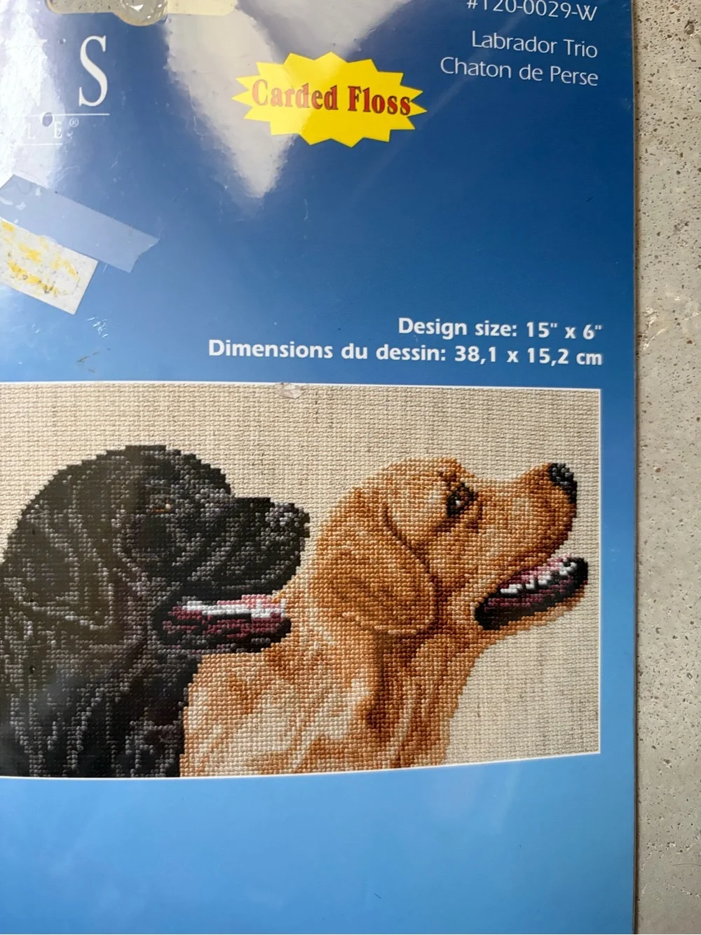 Janlynn Labrador Trio Counted Cross Stitch Kit NIP Dog Art